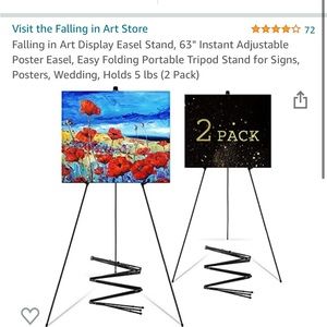 (2) WEDDING BLACK DISPLAY EASELS